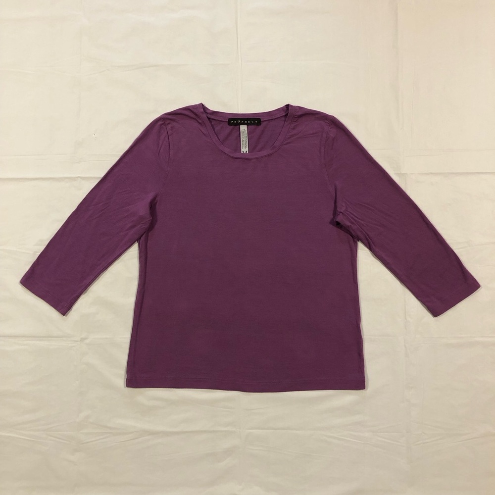 Prophecy Women’s 3/4 Sleeve Pullover Stretch Mauve Purple Shirt Top size M